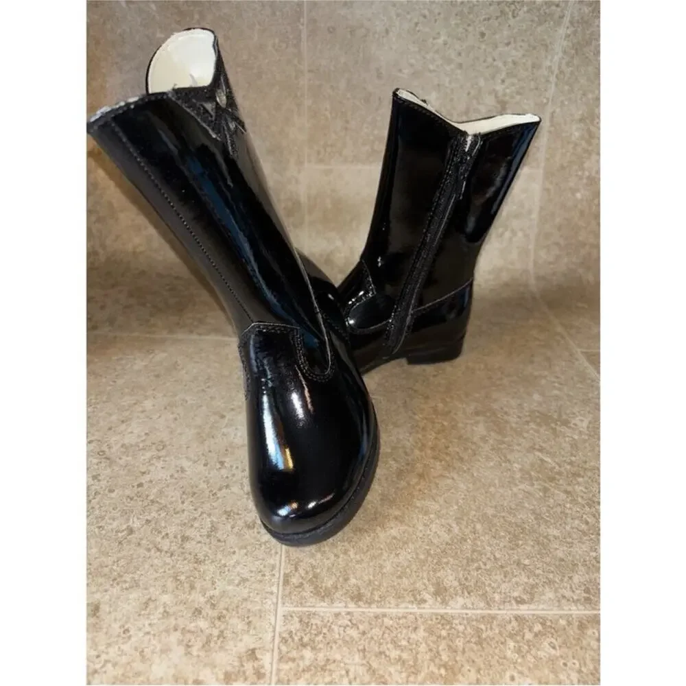 L'amour Size 8 Toddler black patent leather mid-calf boot